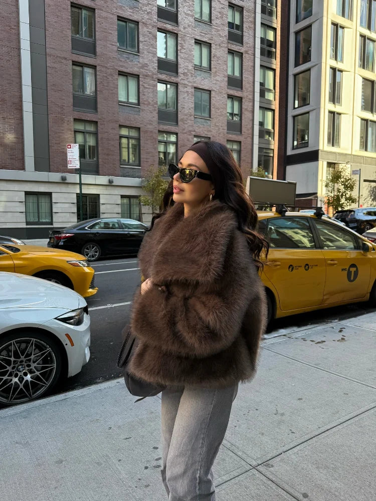 LEONA THICK FUR COAT